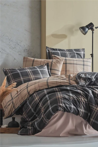 ÇİFT KİŞİLİK RANFORCE YORGAN ARBON KAHVE VİZON