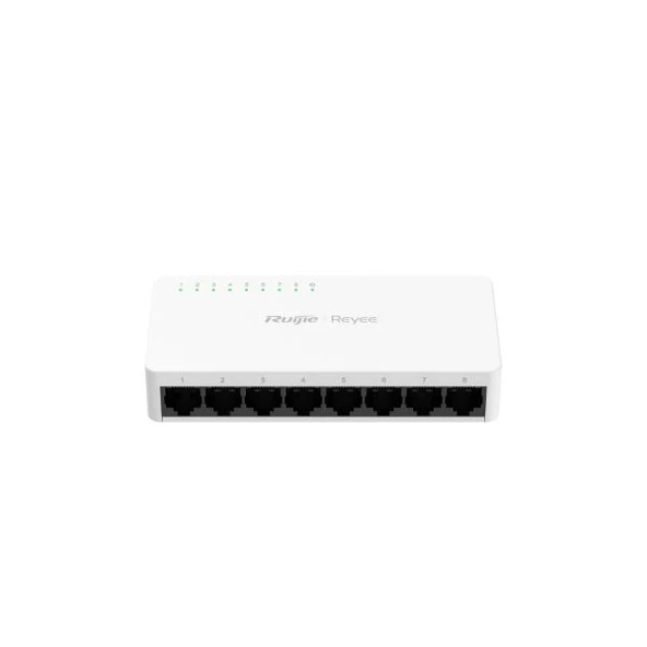 RUIJIE REYEE RG-ES08F 8 PORT 10/100 YONETILEMEZ DESKTOP SWITCH PLASTIK KASA