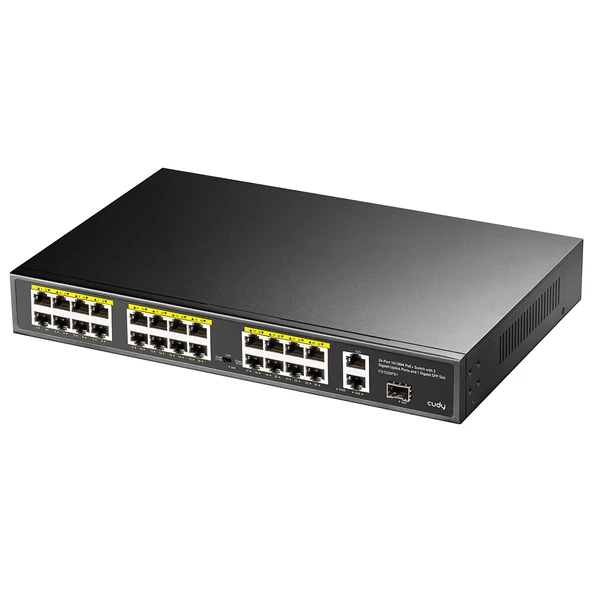 Cudy FS1026PS1 24 Port 10/100Mbps 1SFP 2GE RJ45 VLAN&Extend Mode 250m 300W 1U POE+ Ethernet Switch - 2