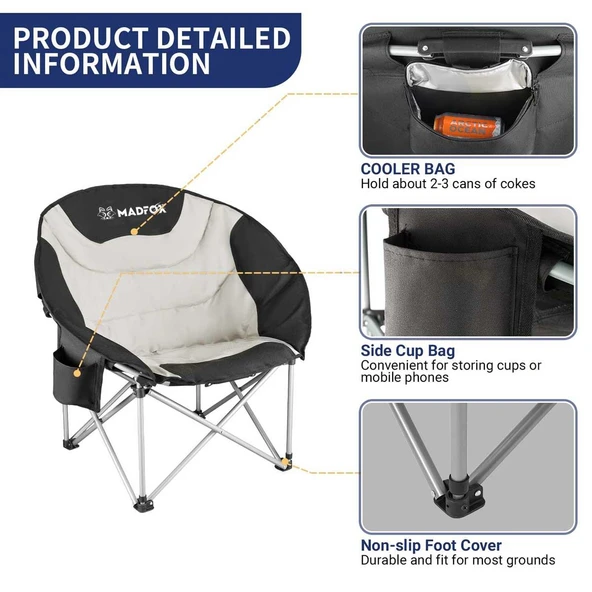Madfox Moonchair Deluxe Katlanır Kamp Sandalyesi - 3