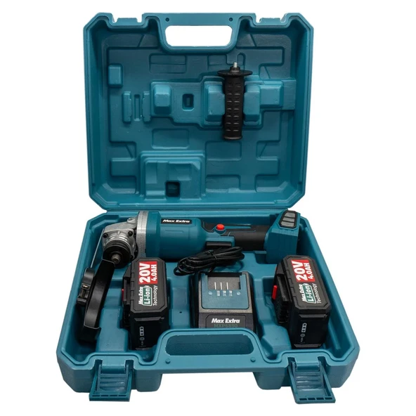 MAX EXTRA MXP6890 - 115mm Çift Akülü Kömürsüz Avuç Taşlama 20 Volt 4 Amper (Devir Ayarlı) - Resim 4