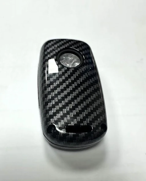 Volkswagen JETTA , POLO , GOLF  Seat Skoda Siyah Karbon Anahtar Kılıfı 3 Tuşlu - Resim 3