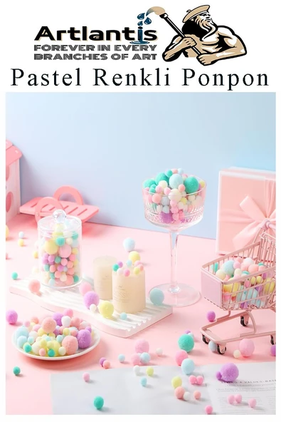 Renkli Pon Pon 10 20 30 mm 255 li 1 Paket Pastel Metalik ve Ana Renkler Peluş Ponpon Tüylü Ponpon Okul Öncesi Kreş Elişi - 4