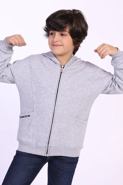 Toontoy Erkek Çocuk Cep Dıfferent Style Tıme Baskılı Hırka - 4