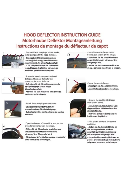 Fıat Doblo 1 Panel Van-lav 2006-2010 Ön Kaput Koruyucu Rüzgarlığı Uyumlu - Resim 6