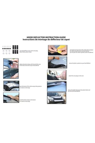 Fıat Doblo 1 Panel Van-lav 2006-2010 Ön Kaput Koruyucu Rüzgarlığı Uyumlu - Resim 5