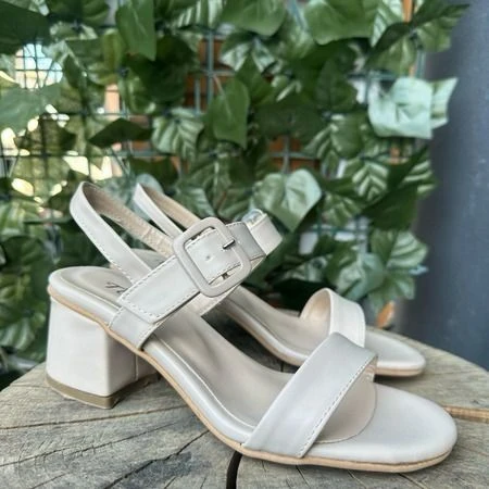 Year Bej Cilt Topuklu Ayakkabı - 2