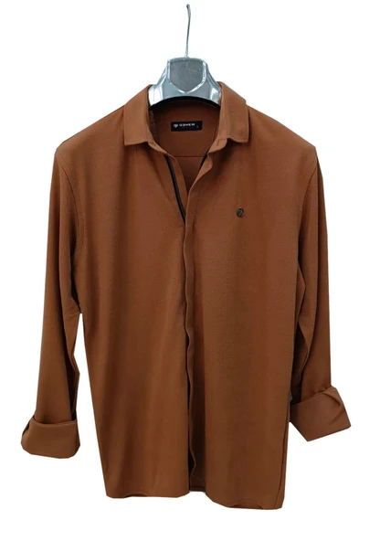 Gewer Uzun Kol Slim Fit Erkek Fermuarlı Gömlek - 3