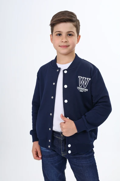 Toontoy Erkek Çocuk Okul Nakışlı Hırka - Resim 10