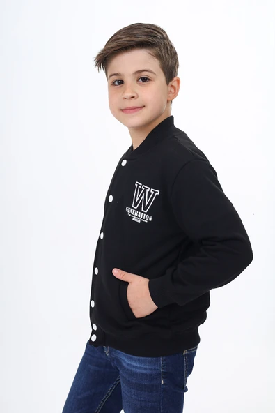 Toontoy Erkek Çocuk Okul Nakışlı Hırka - Resim 3