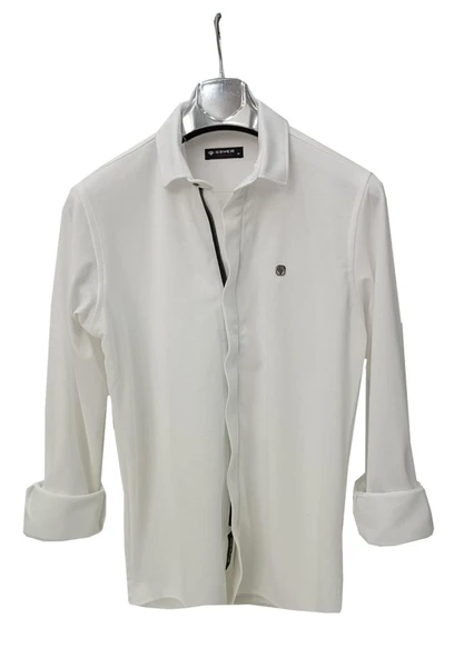 Gewer Uzun Kol Slim Fit Erkek Fermuarlı Gömlek - 2