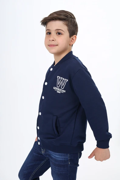 Toontoy Erkek Çocuk Okul Nakışlı Hırka - Resim 8