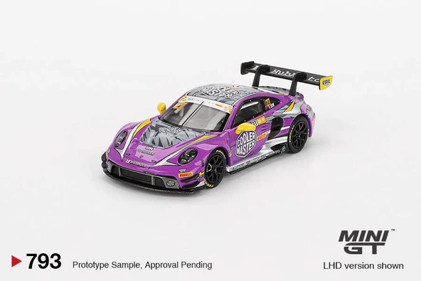 Mini GT 793 Porsche 911 GT3 R Hub Auto Racing 2023 Makao Grand Prix Model Araba