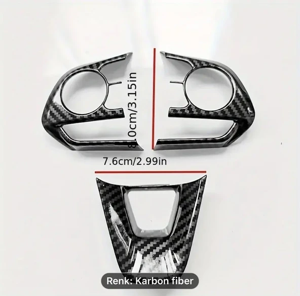 Toyota RAV4 XA50 & Corolla E210 Hybrid (2019-2024) için Fit Direksiyon Düğme Kaplama - Resim 2