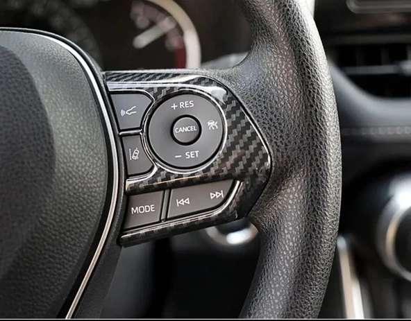 Toyota RAV4 XA50 & Corolla E210 Hybrid (2019-2024) için Fit Direksiyon Düğme Kaplama - Resim 4