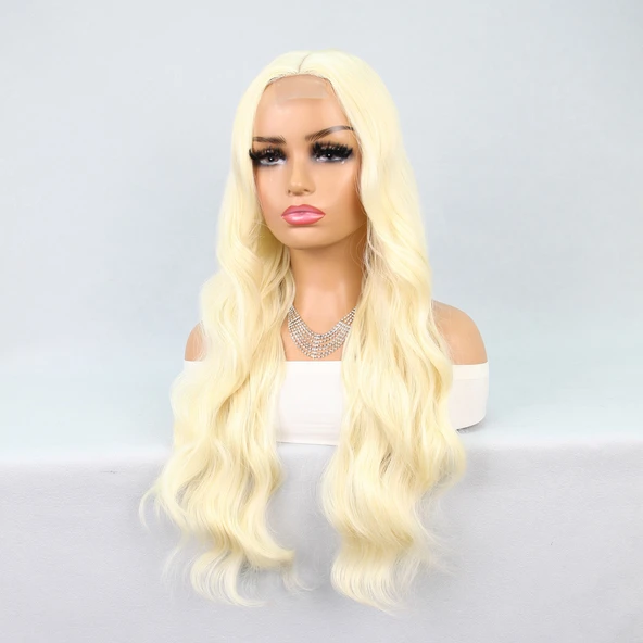 Uzun Dalgalı Platin Tül Peruk - Resim 3