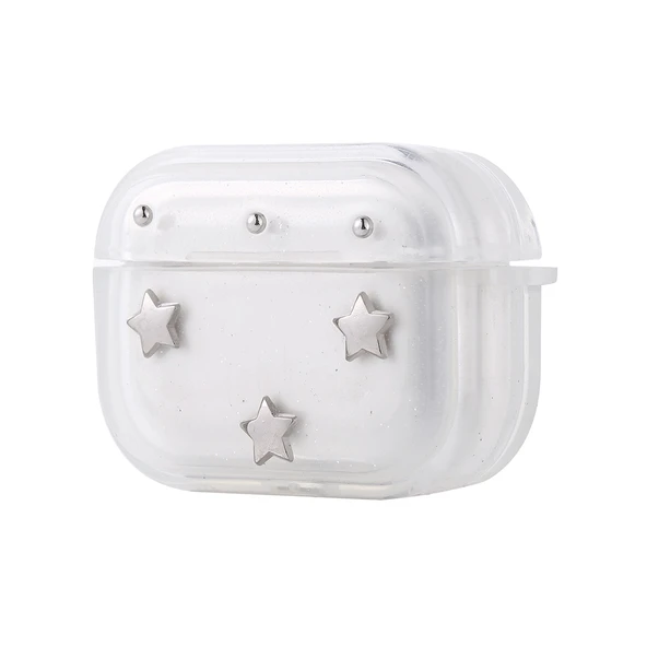 Apple Airpods Pro 2 Zore Airbag 44 Airbag Tasarımlı Simli Şeffaf Kutup Kılıf - 5
