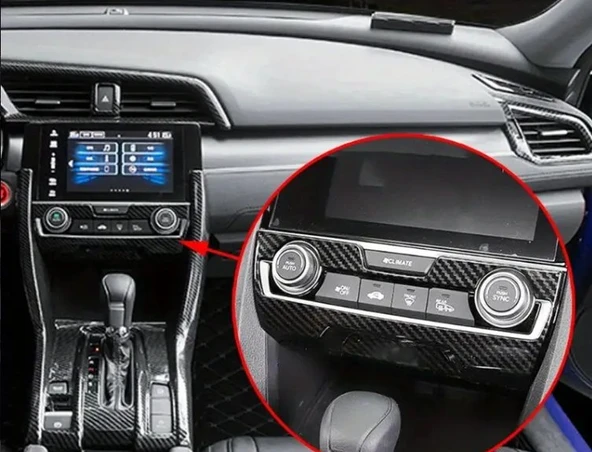 HONDA Civic 10. Nesil 2016-2021 için Premium Karbon Fiber Paneli Kapak Süsü 6. RESME BAKINIZ - 5
