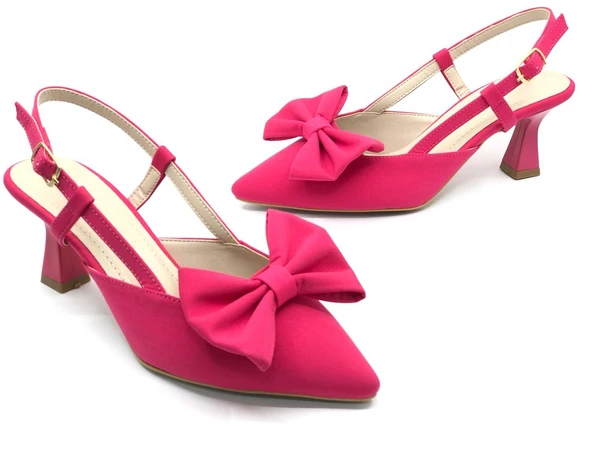 Feles Kurdela Detaylı Arkası Açık Stiletto Kadın Topuklu Ayakkabı - 6