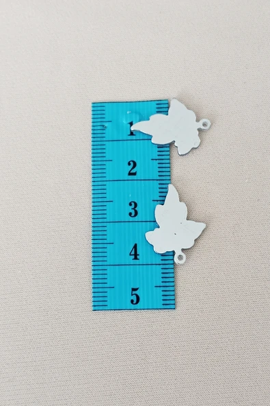 Oya Abiye Bileklik Kolye Pleksi Metalik Plastik Pul Gümüş Renk 24 gram 90 adet - BNC592 - Resim 2