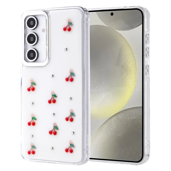 Galaxy S24 FE Kılıf Airbag Tasarımlı Simli Şeffaf Zore Kutup Kapak - 4