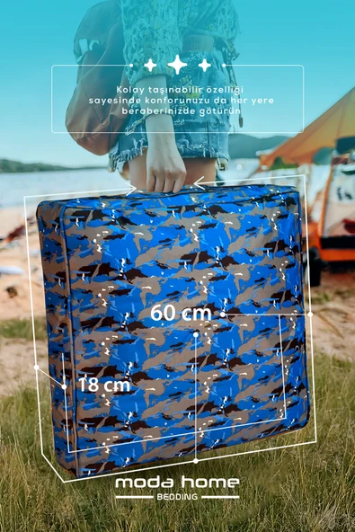 Moda Home Bedding Sıvı Geçirmez Minder | Dekoratif,Balkon, Bahçe, Plaj, Kamp, Havuz ve Palet Minderi(Kare MG) - 5