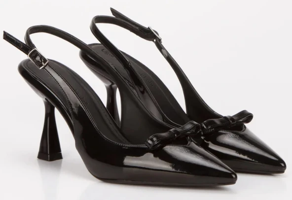 Feles Fiyonk Detaylı Arkası Açık Stiletto Kadın Topuklu Ayakkabı - Resim 2