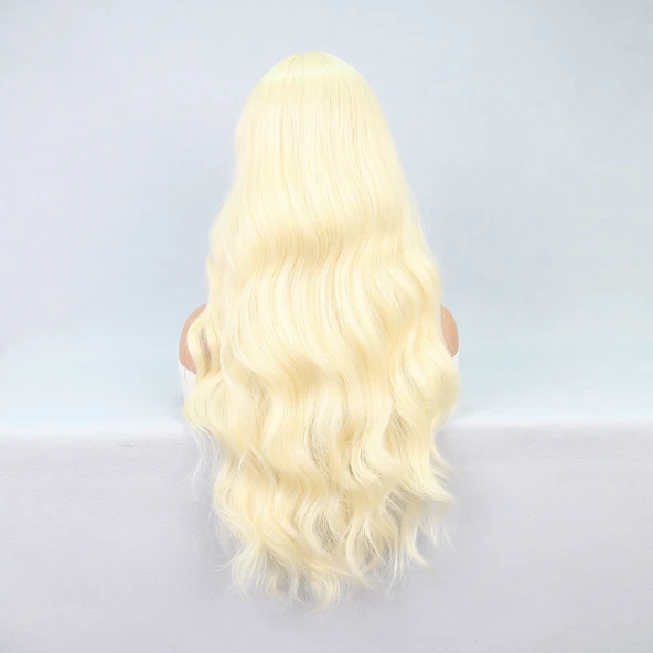 Uzun Dalgalı Platin Tül Peruk - Resim 4