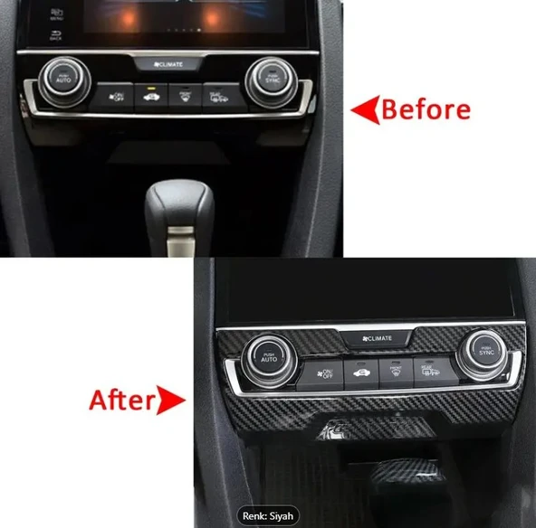HONDA Civic 10. Nesil 2016-2021 için Premium Karbon Fiber Paneli Kapak Süsü 6. RESME BAKINIZ - 4