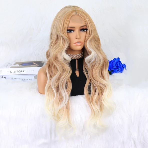 Balköpüğü Platin Röfleli Dalgalı Tül Peruk - Resim 2