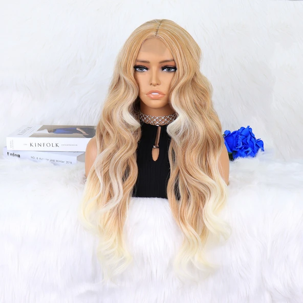 Balköpüğü Platin Röfleli Dalgalı Tül Peruk - Resim 3