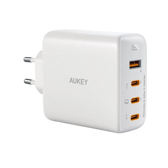 Aukey PA-B7S-WH 100W Dört Bağlantı Noktalı PD GaN Duvar Şarj Cihazı