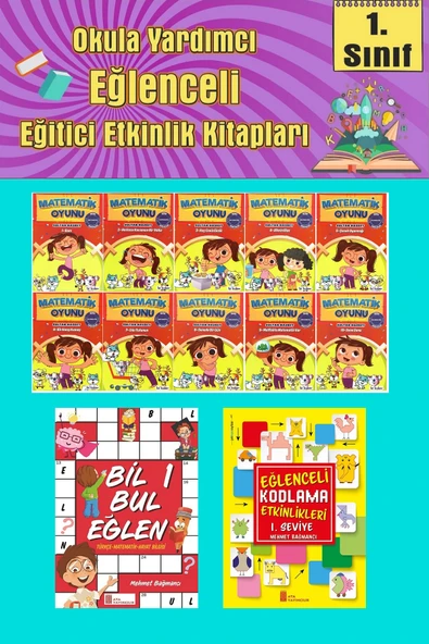 1.Sınıflar İçin Okumayı Sevdiren 10 lu Hikaye Seti -Bil Bul Eğlen-Kodlama 11 (Okulda Evde Tatilde)