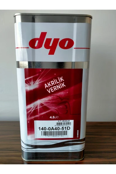 Dyo Akrilik Vernik 4.5 Litre