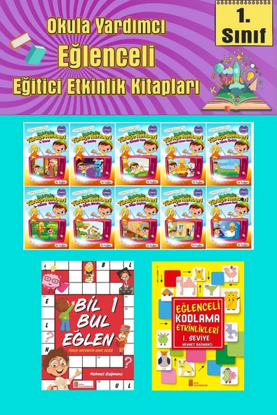 1.Sınıflar İçin Okumayı Sevdiren 10 lu Hikaye Seti -Bil Bul Eğlen-Kodlama 12 (Okulda Evde Tatilde) ürün görseli 1