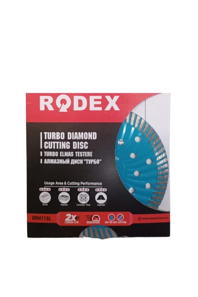 RODEX DIAMOND TURBO DISC 115 MM WITHOUT FLANGE TYPE (5/20/100)