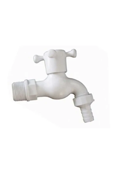 PLASTİK BAHÇE MUSLUĞU BEYAZ
