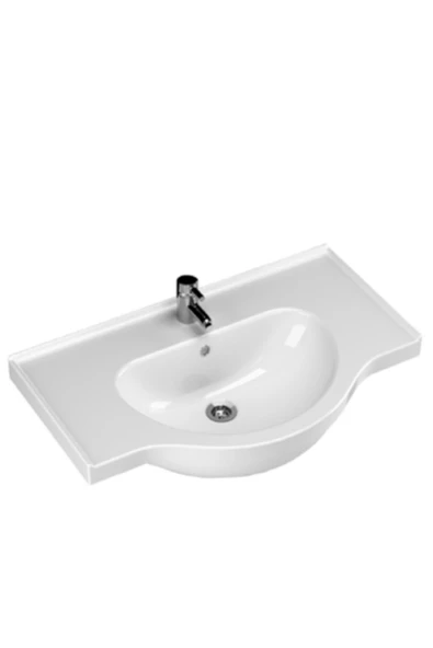 TURAVİT 80 CM OVAL ETAJERLİ LAVABO