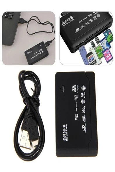 ULTRATEKNO 26 in 1 Çoklu Kart Okuyucu Usb Sd Sdhc Mini Micro Sd Memory Stick Duo M2 Mmc Xd CF - 3
