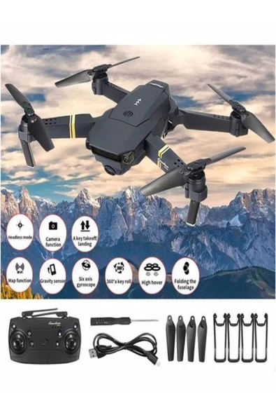ULTRATEKNO E58 4k 1080p Çift Kameralı Kumandalı 2.4 Ghz Mikro Katlanabilir Drone - 3
