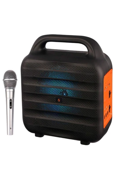 ULTRATEKNO KTF-1769 Mikrofon LED Ampul ve Fenerli Bluetooth Hoparlör Güneş Panelli Powerbank Kamp Hoparlörü - 2