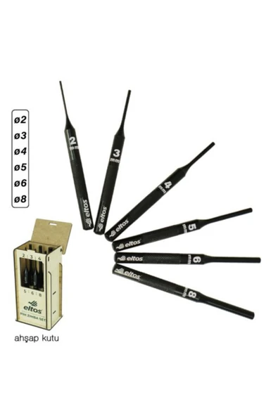 ELTOS AHŞAP KUTULU PİM ZIMBA SETİ 6 PARÇA