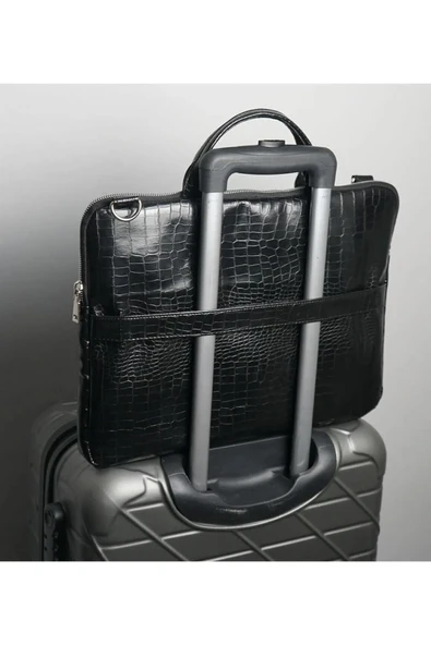 Vip Home Concept Market Ürünleri  Kroko Siyah Macbook Air Pro 15.6-16.1 Inç Darbeye Karşı Korumalı Laptop Çantası Vip Home Bags - 8
