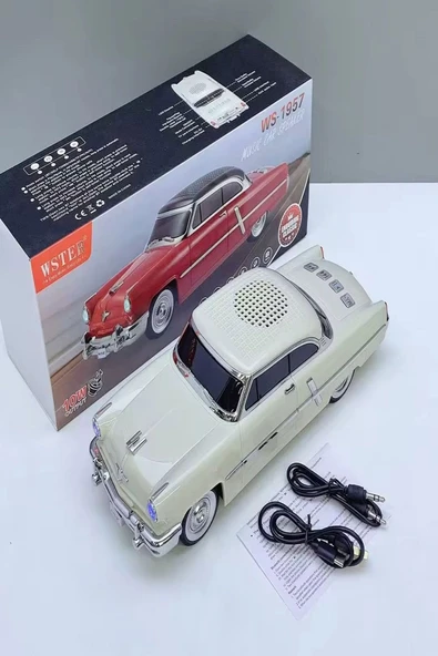 ULTRATEKNO 1952 Lincoln Capri Model Retro Araba Bluetooth Hoparlör Fm Radyo USB Tf Aux Destekli Speaker - Resim 4