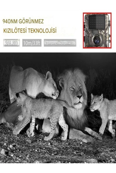 ULTRATEKNO TR Foto Kapan Takip Kamerası İzcilik Avcılık Kamerası Yaban Hayatı İzleme 1080P IP66 için 38 LED'li - 6