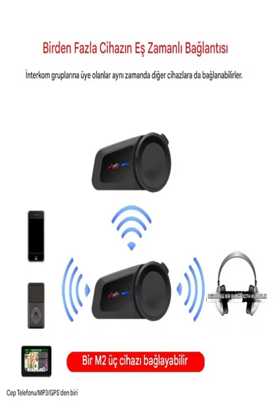 ULTRATEKNO Maxto M2 Su Geçirmez Motosiklet Kask Kulaklık Intercom - 6
