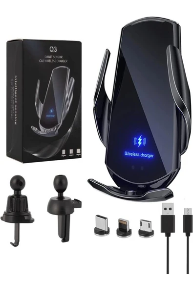 ULTRATEKNO Q3 Kızılötesi Sensörlü Havalandırma için Wireless Araç İçi Telefon Tutucu ve Şarj İstasyonu - 6