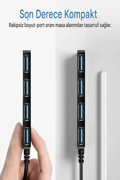 ULTRATEKNO USB Type C Hub 4 Port 3.0 USB Çoklayıcı Type-C USB 3.0 Çoklayıcı - 5