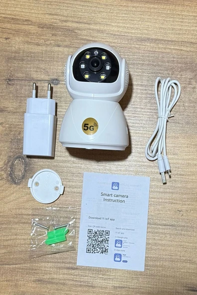 BiNtech 5G Gece Görüşlü 360 Derece Led Işık 1080p Wifi Kamera Kablosuz Panoramik Ev Güvenlik Kamerası - 2