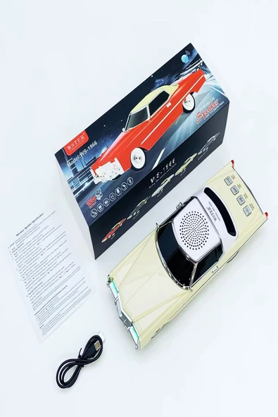 ULTRATEKNO 1966 Cadillac Model Retro Araba Bluetooth Hoparlör Fm Radyo USB Tf Aux Destekli Speaker - 6
